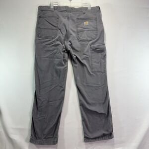 Carhartt Relaxed Fit Men's Gray Canvas Cargo Work Pants Size 38x30 Workwear